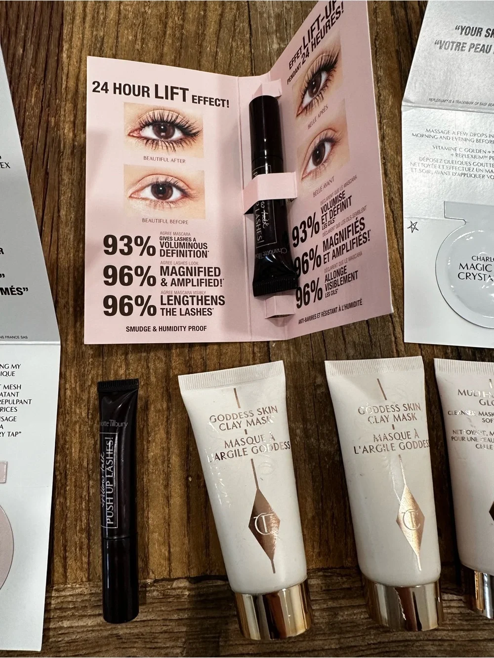 Charlotte Tilbury Mini Skincare & Makeup Set - Rose & Gold bunch of sample