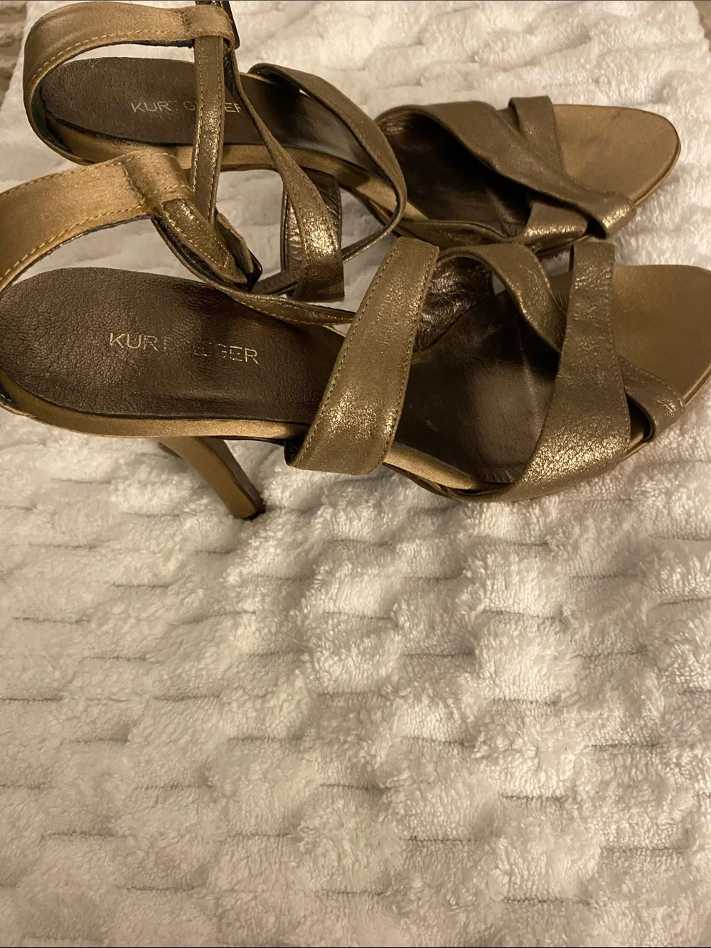 Kurt Geiger Metallic Bronze Strappy High Heel Sandals