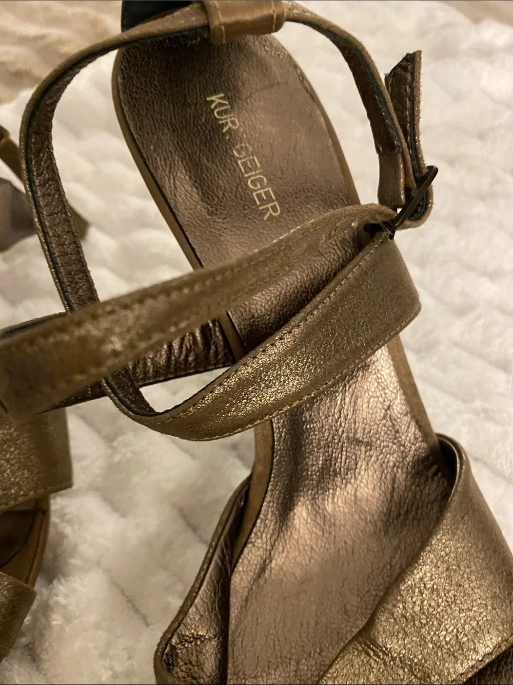 Kurt Geiger Metallic Bronze Strappy High Heel Sandals