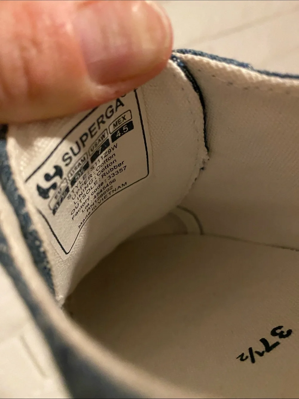 Superga denim upper