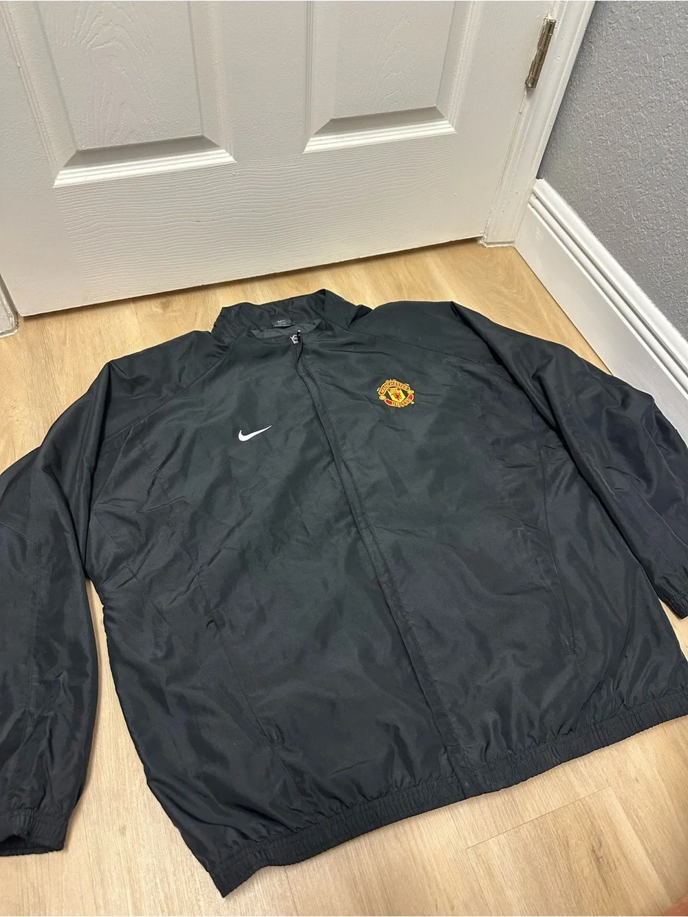 Nike Manchester United 00s Black Windbreaker Jacket Mens Size XL Y2K Football