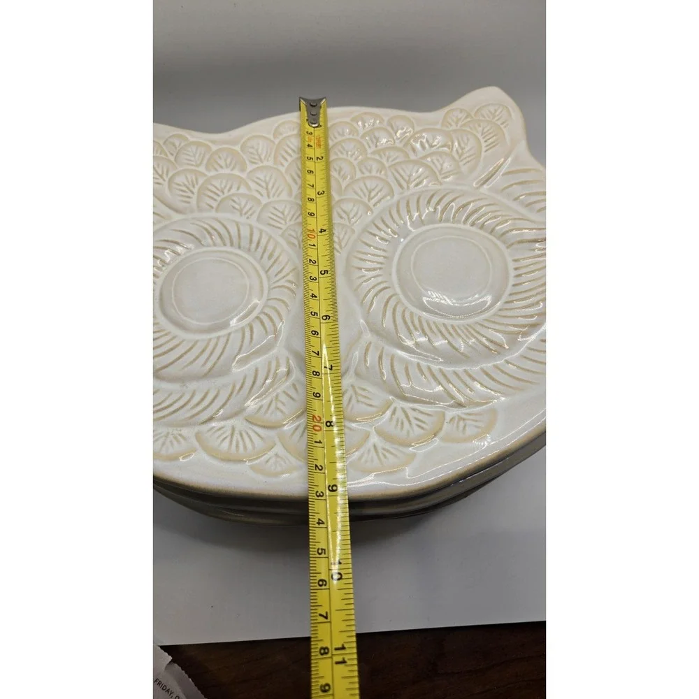 Set 6 Pottery Barn EMBOSSED OWL 10