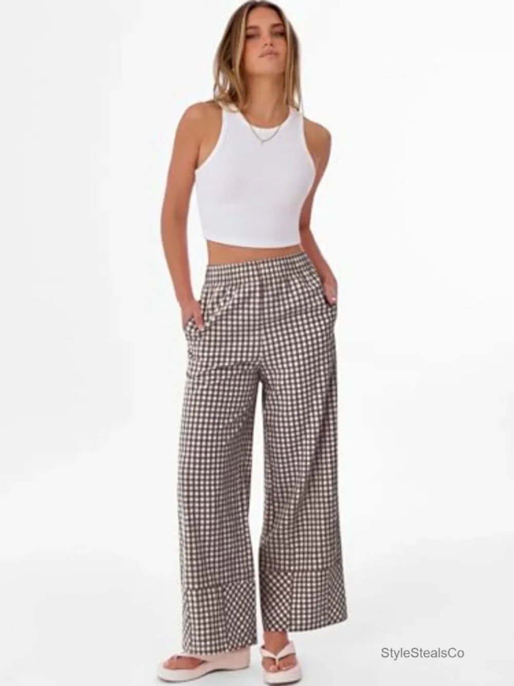 100% Rayon Wide Leg Palazzo Lounge Pajama Bottoms with Pockets
