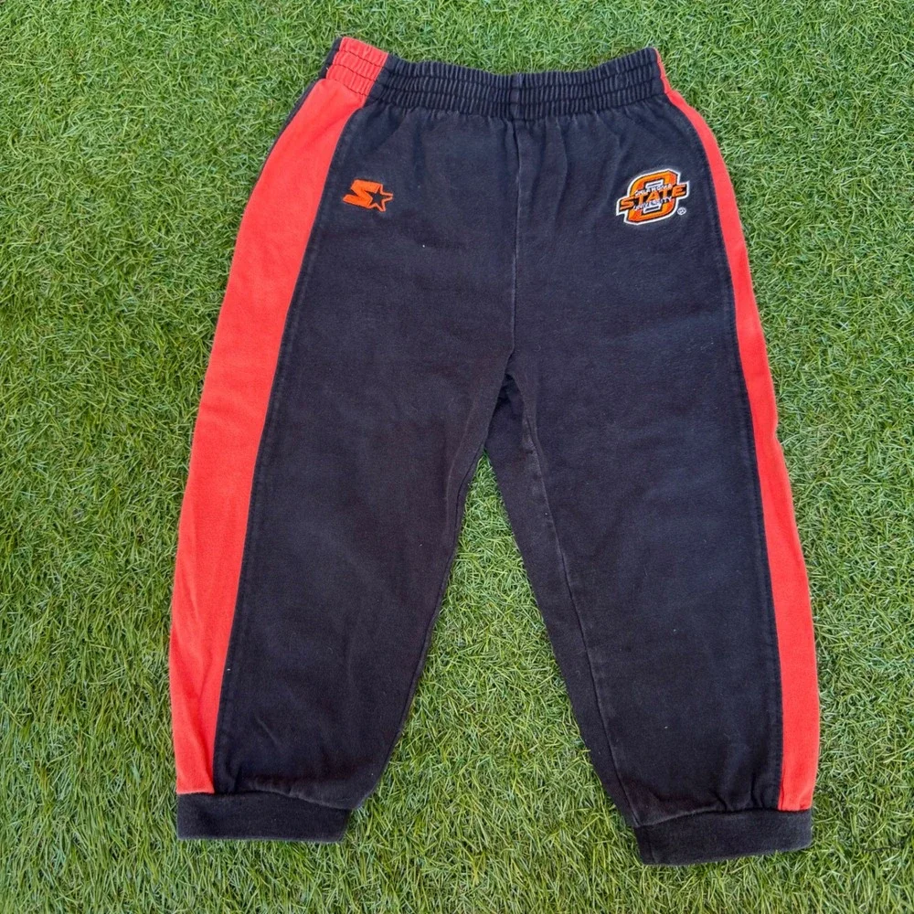 Vtg Starter Oklahoma State Cowboys Jogger Pants Orange Trim‎ Toddler 24 Months