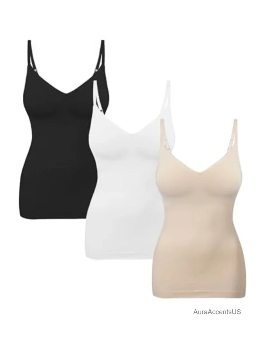 Tummy Control Shapewear Tank Top Seamless V-Neck Compression Body Shaper