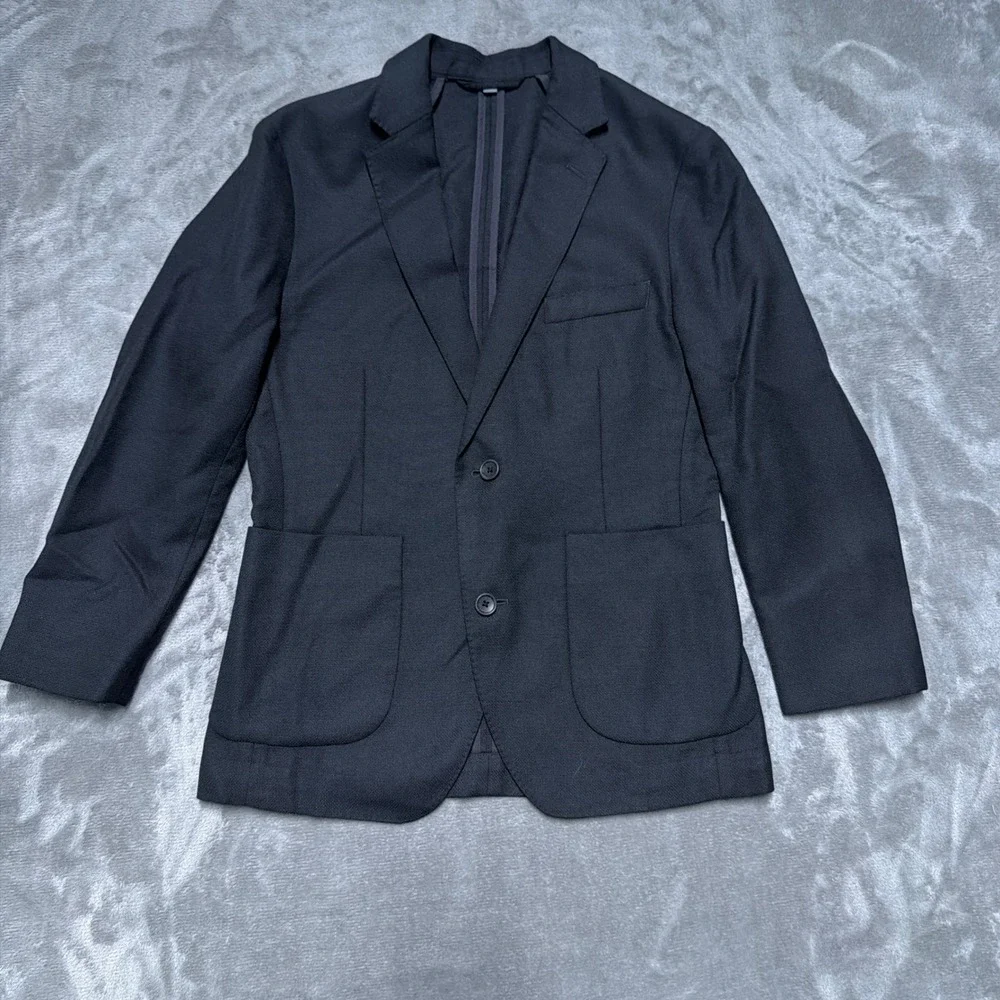 Bonobos Blazer Mens 38S Black Vitale Barberis Canonico Wool Slim Fit Sport Coat