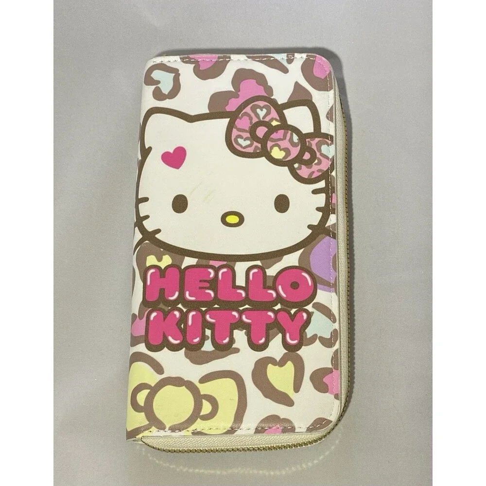 Hello Kitty Cute Zip Around Wallet Inside Zipper Change Pocket Card Holder Large
