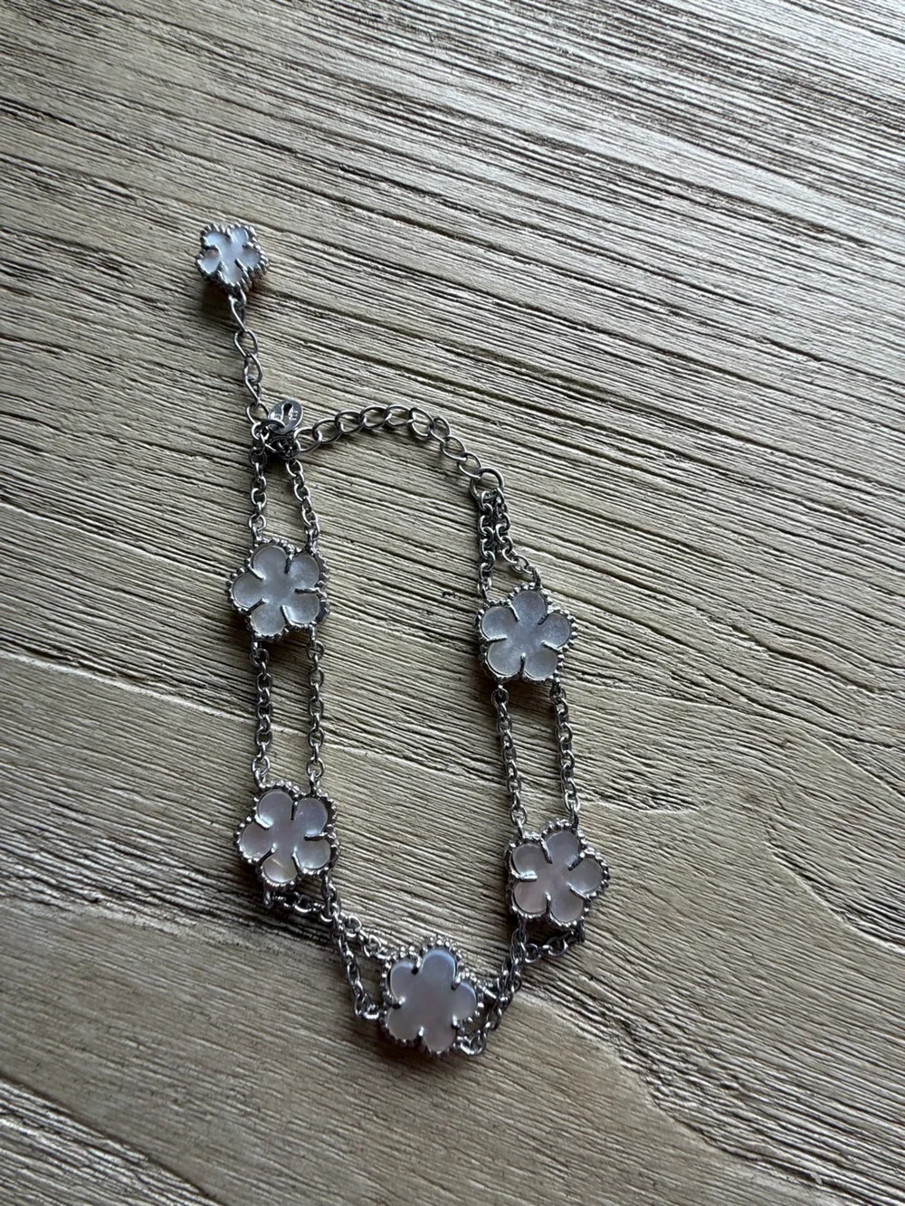 Sterling Silver Mother-of-Pearl Clover Bracelet