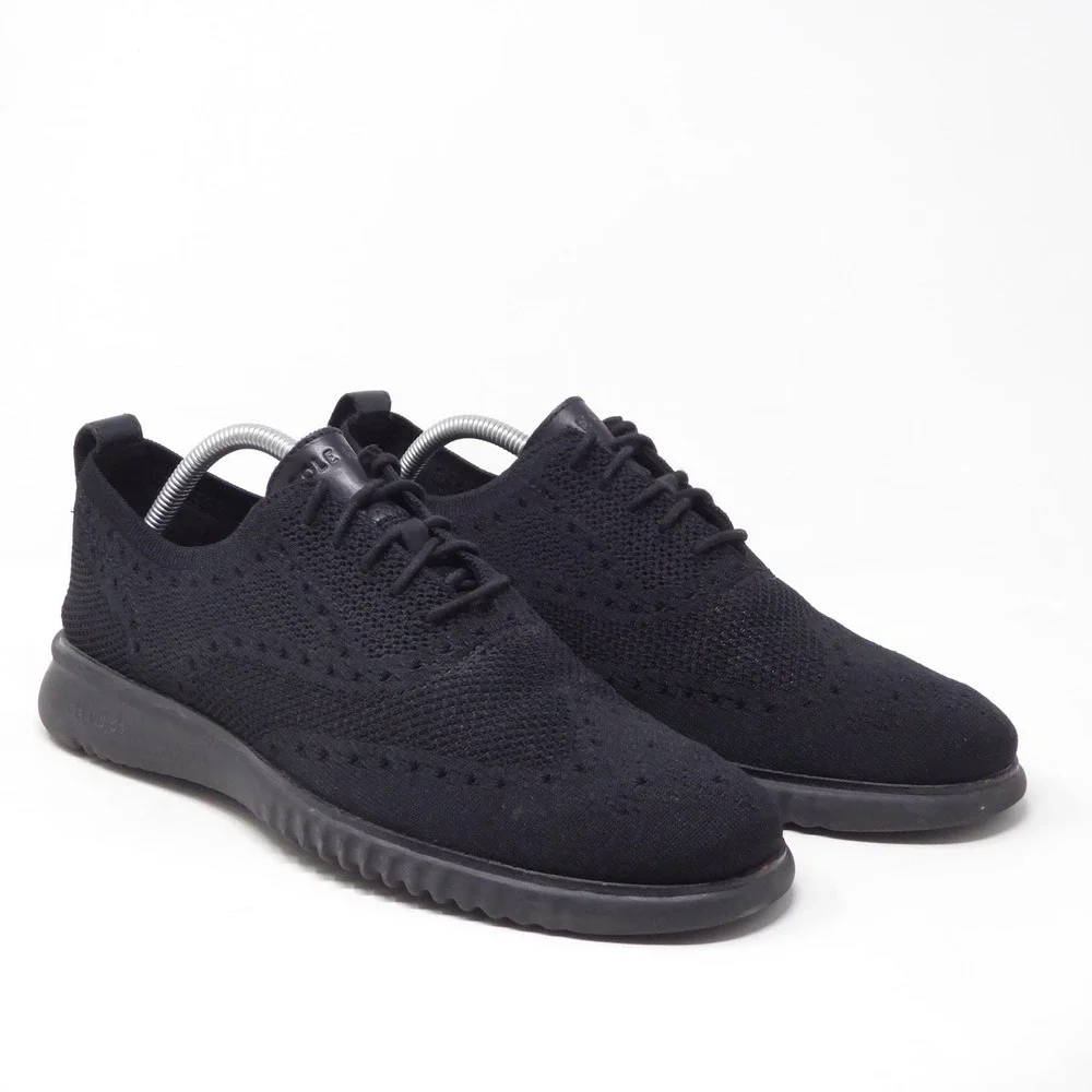 Cole Haan Mens Oxfords Black 2.ZEROGRAND Stitchlite Wingtip C28527 Size 10M