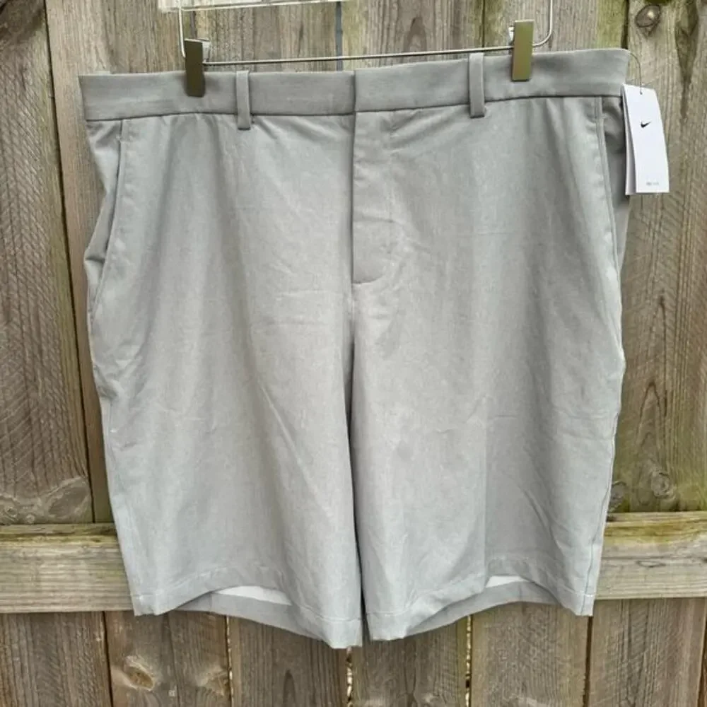 Nike Golf Shorts Dri Fit‎ Gray Size 40 NWT Flat Front Chino Strechy Fabric