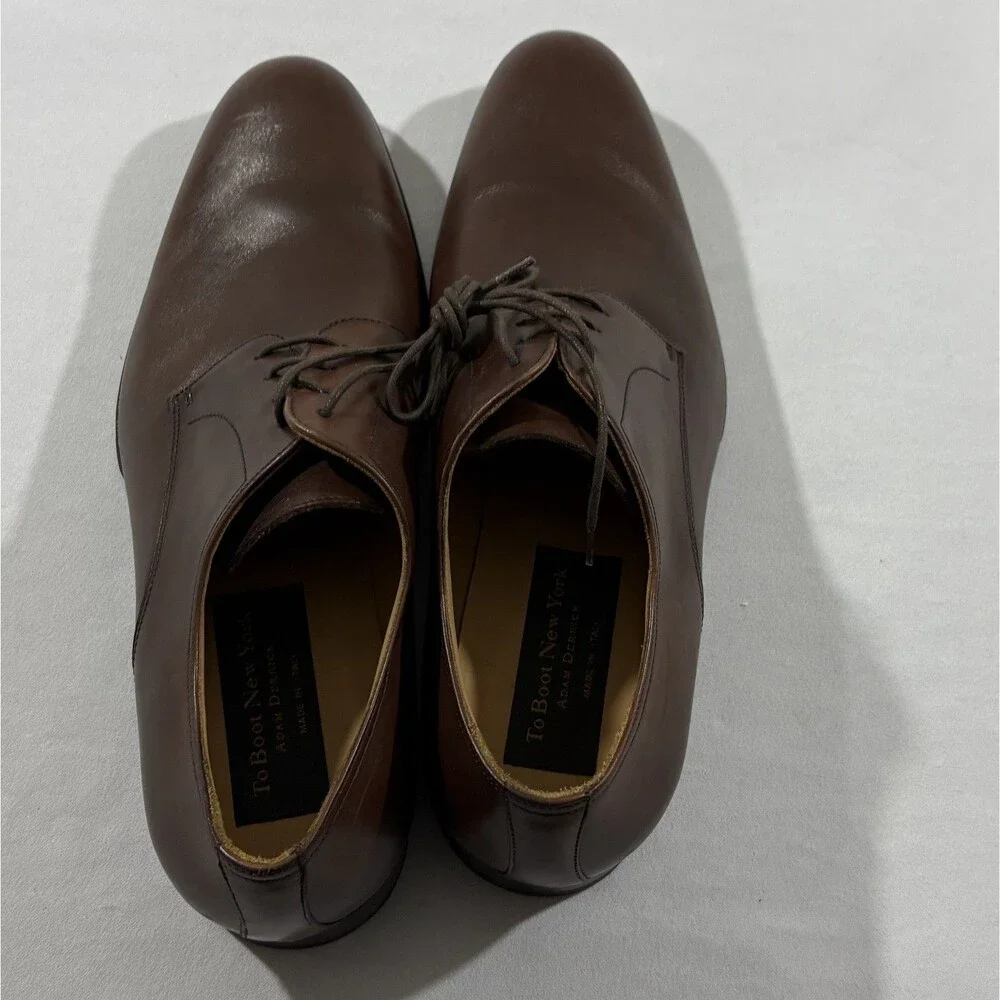 To Boot New York Adam Derrick Mens Brown Leather Derby Shoes 1299 Sz 10.5 Italy