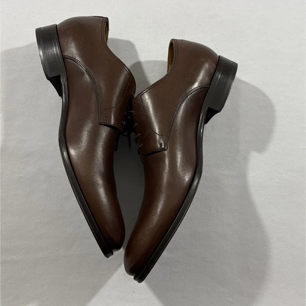 To Boot New York Adam Derrick Mens Brown Leather Derby Shoes 1299 Sz 10.5 Italy
