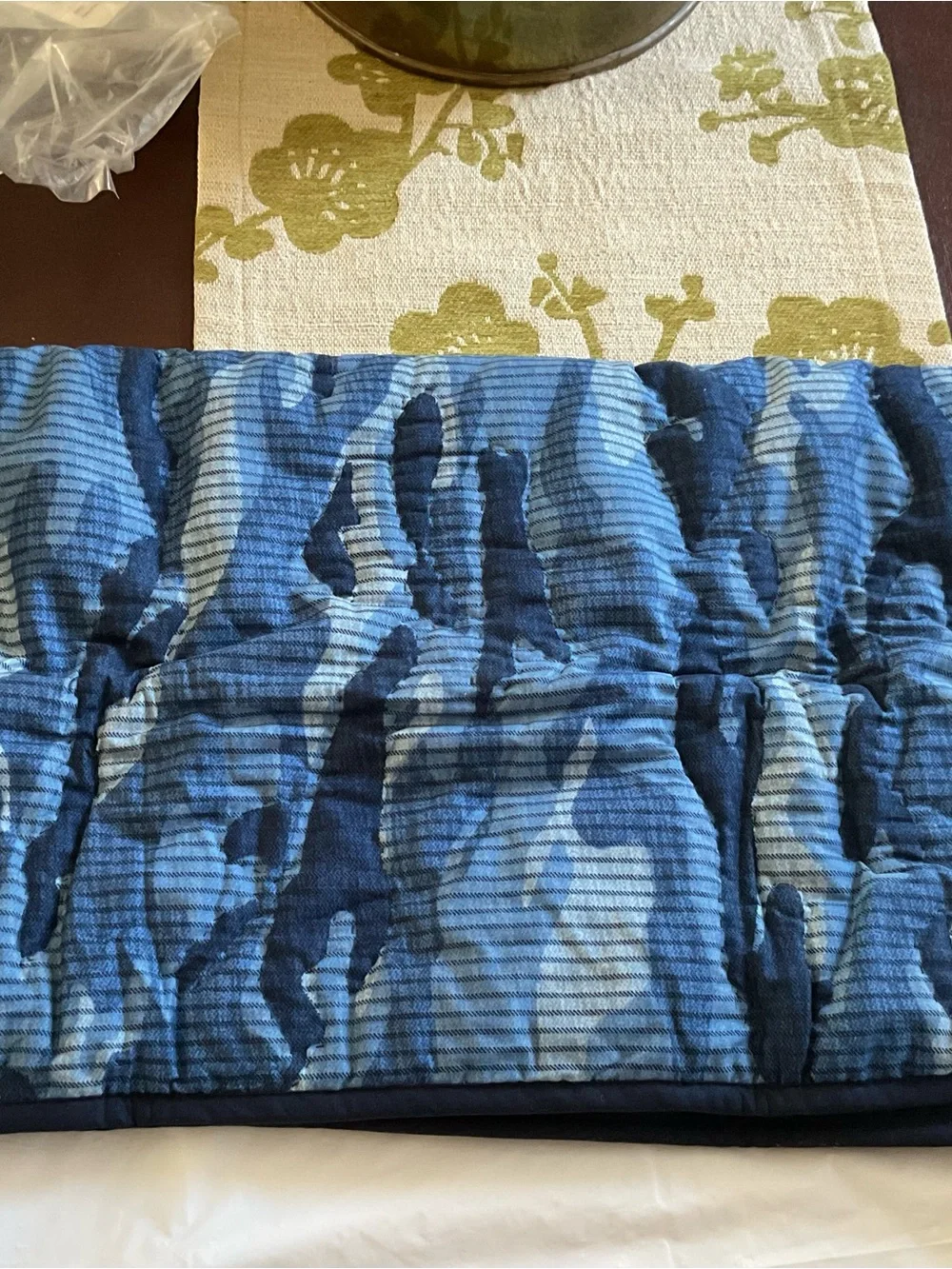 Pottery Barn Teen PB Camo Euro Sham Navy 5% Organic Cotton  NEW W/ Tags