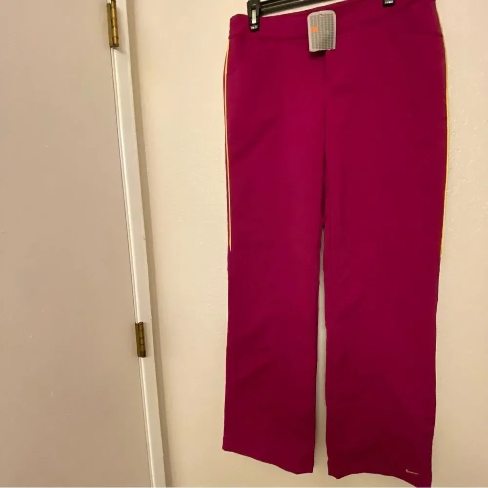 Nike womans hot pink Tech Marching Band Pants hot pink yellow pinstripe M 8-10
