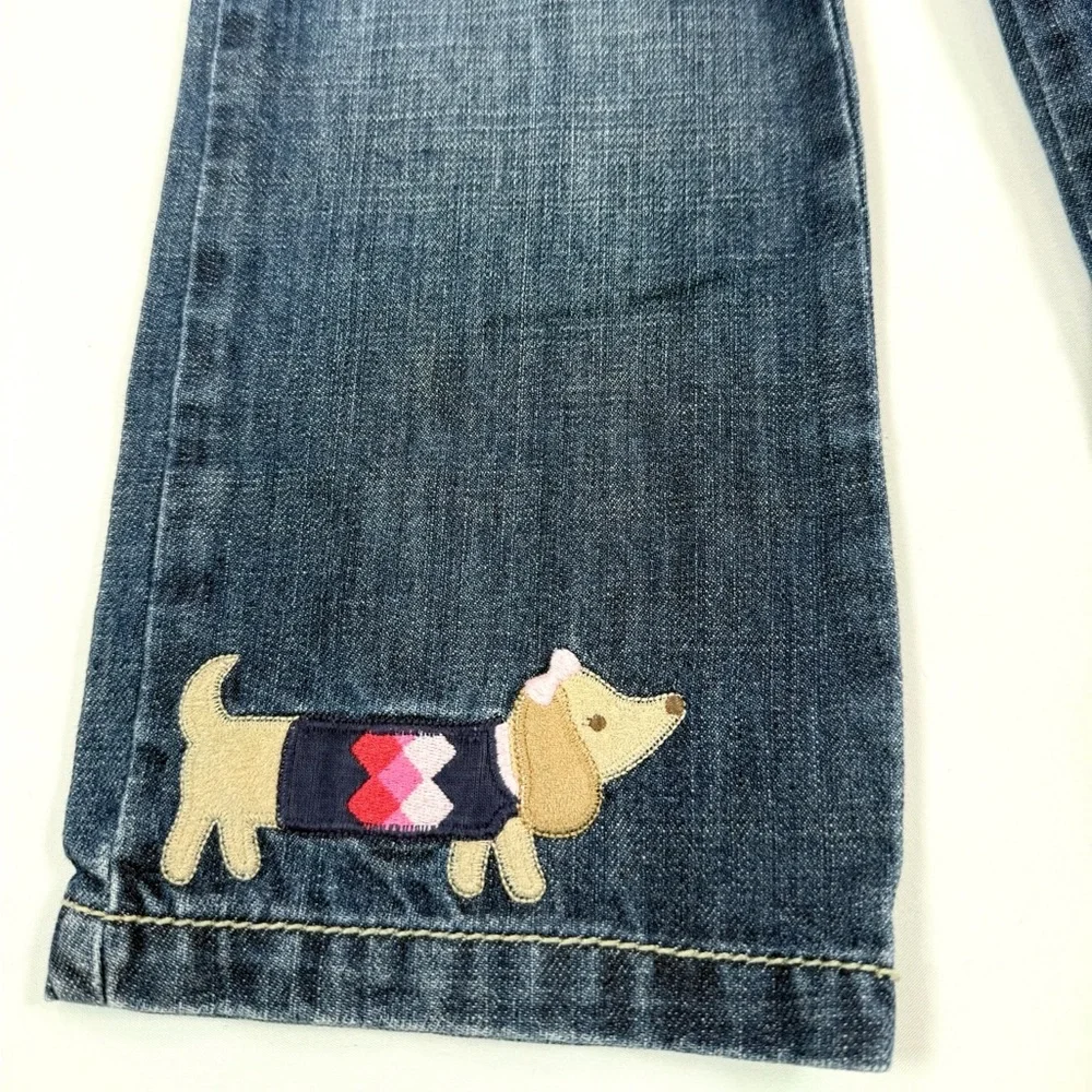 GYMBOREE Puppy Love Line Bow Detail Jeans 5T 2008 Cute‎ Casual Everyday