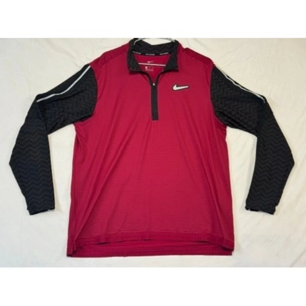 Nike Running Dri-FIT 1/2 Zip Pullover Mens XL Burgundy Black CJ5824-620