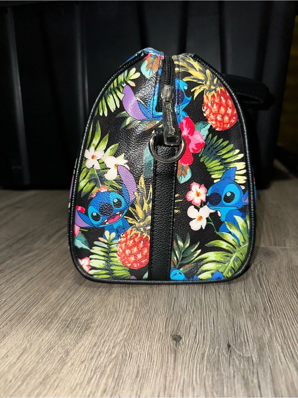 Loungefly Black Tropical Stitch Satchel & Wallet Set with Blue Accents