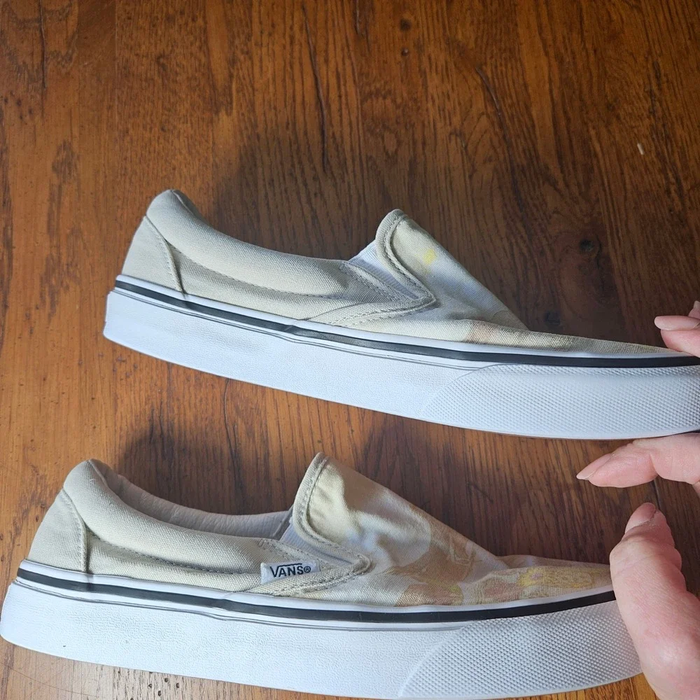Vans Classic Slip-On Desert Vibes Print Beige Canvas‎ Sneakers Womens 8.5 Mens 7