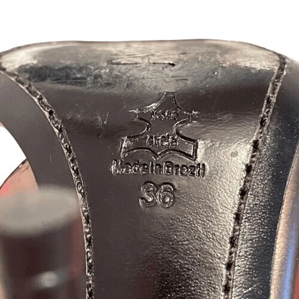 Alice + Olivia‎ Pewter Metallic Leather Stiletto Heels Ankle Strap Pumps US 6