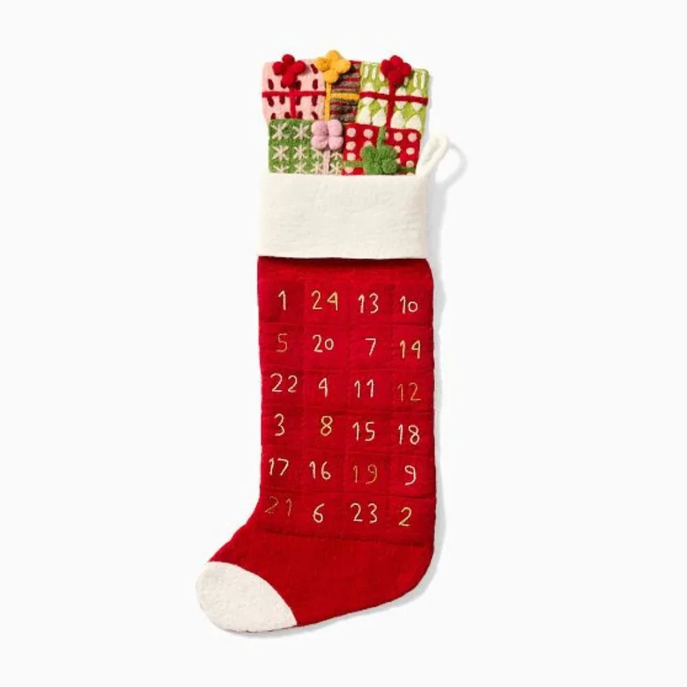 West Elm felt Advent stocking NWT