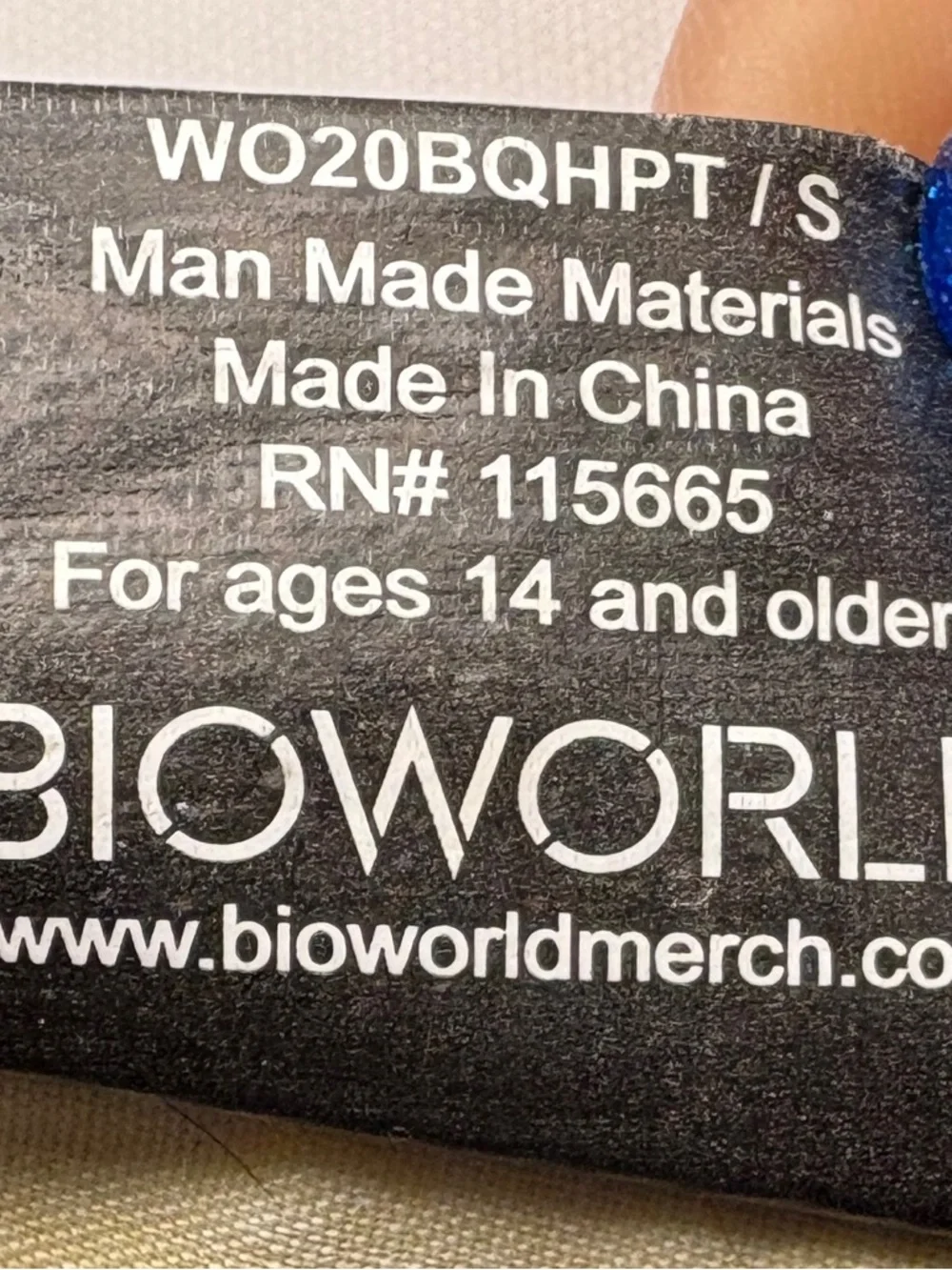 Bioworld woven label