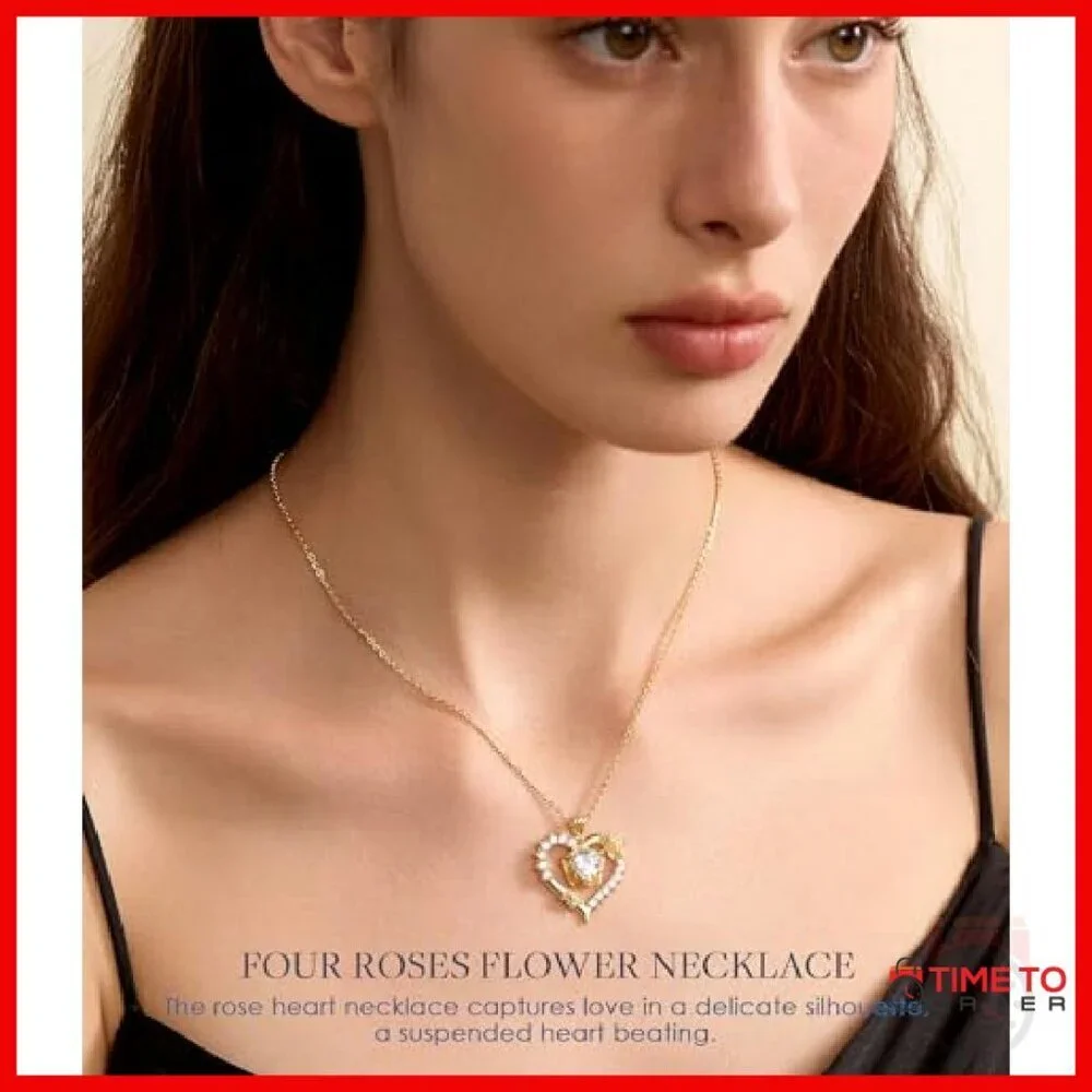 2-3 Carat Moissanite Heart Pendant Necklace Sterling Silver 18K Gold Plated