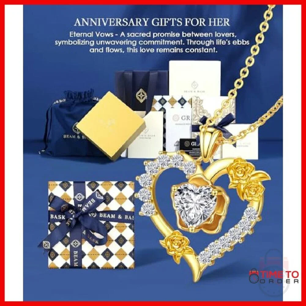 2-3 Carat Moissanite Heart Pendant Necklace Sterling Silver 18K Gold Plated