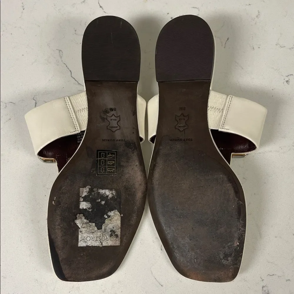 Tory Burch Georgia Thong Sandal (Women) Light Cream Size 8 Flip Flop