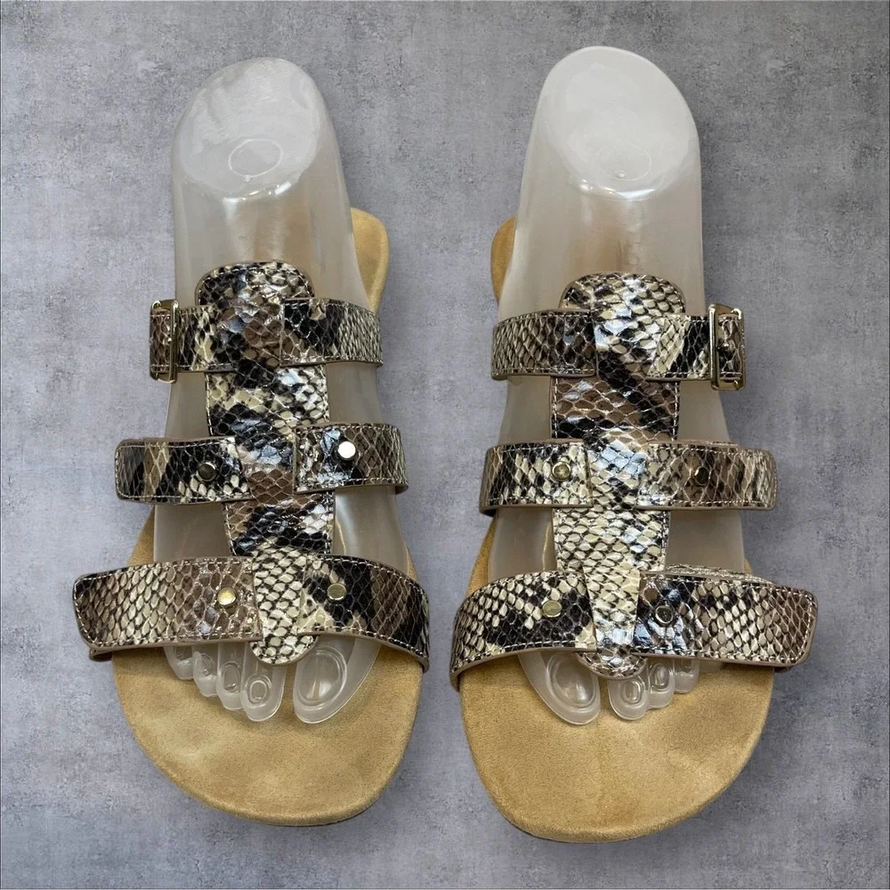 Vionic Radia Wedge Strappy Sandal Slide Shoes Womens 9‎   Snake Print Comfort