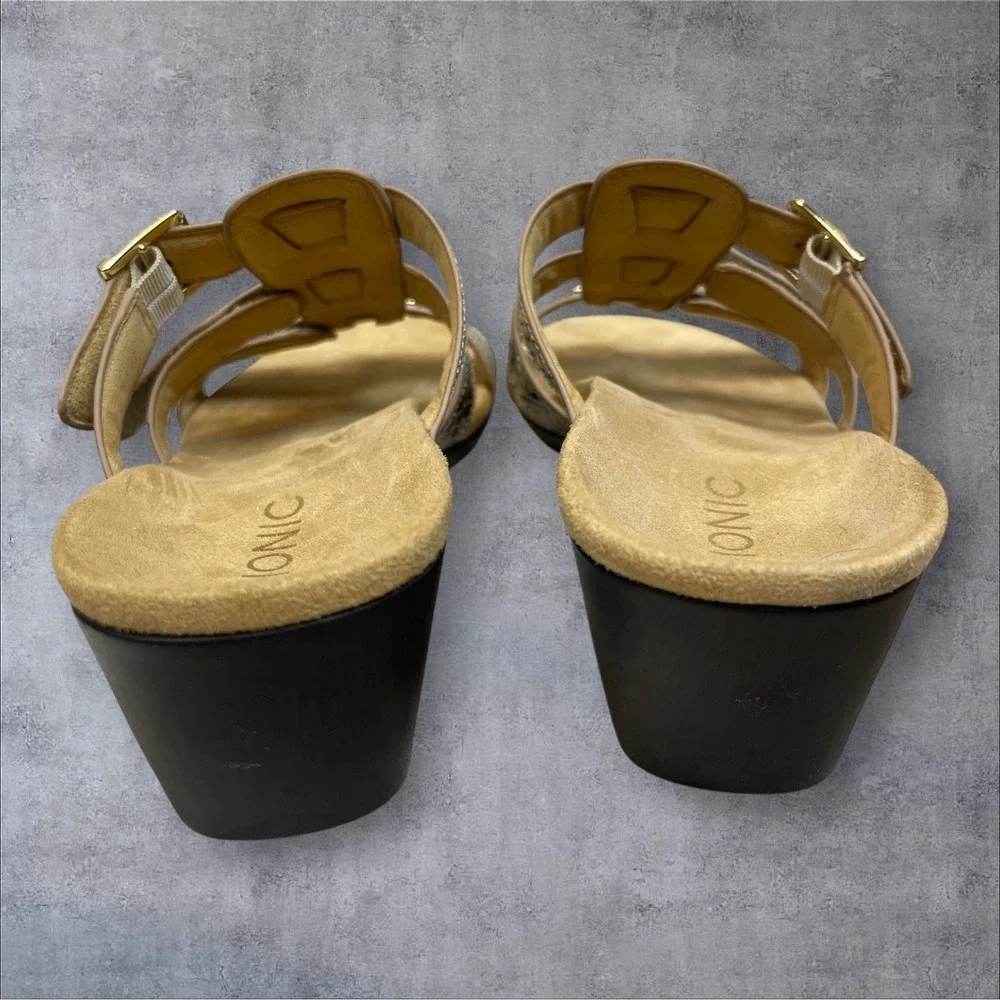 Vionic Radia Wedge Strappy Sandal Slide Shoes Womens 9‎   Snake Print Comfort