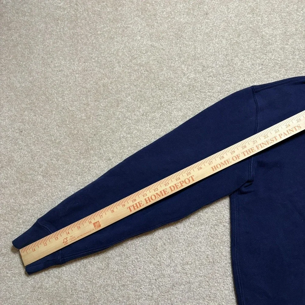 Polo Ralph Lauren Hoodie Sweatshirt Mens Medium Blue Varsity‎ P Logo 1/4 Zip