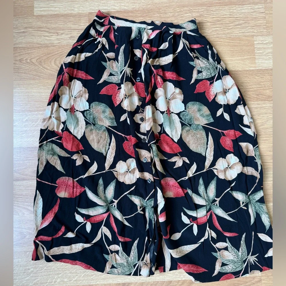 Floral Print‎ button front Skirt Alfred Dunner 6P