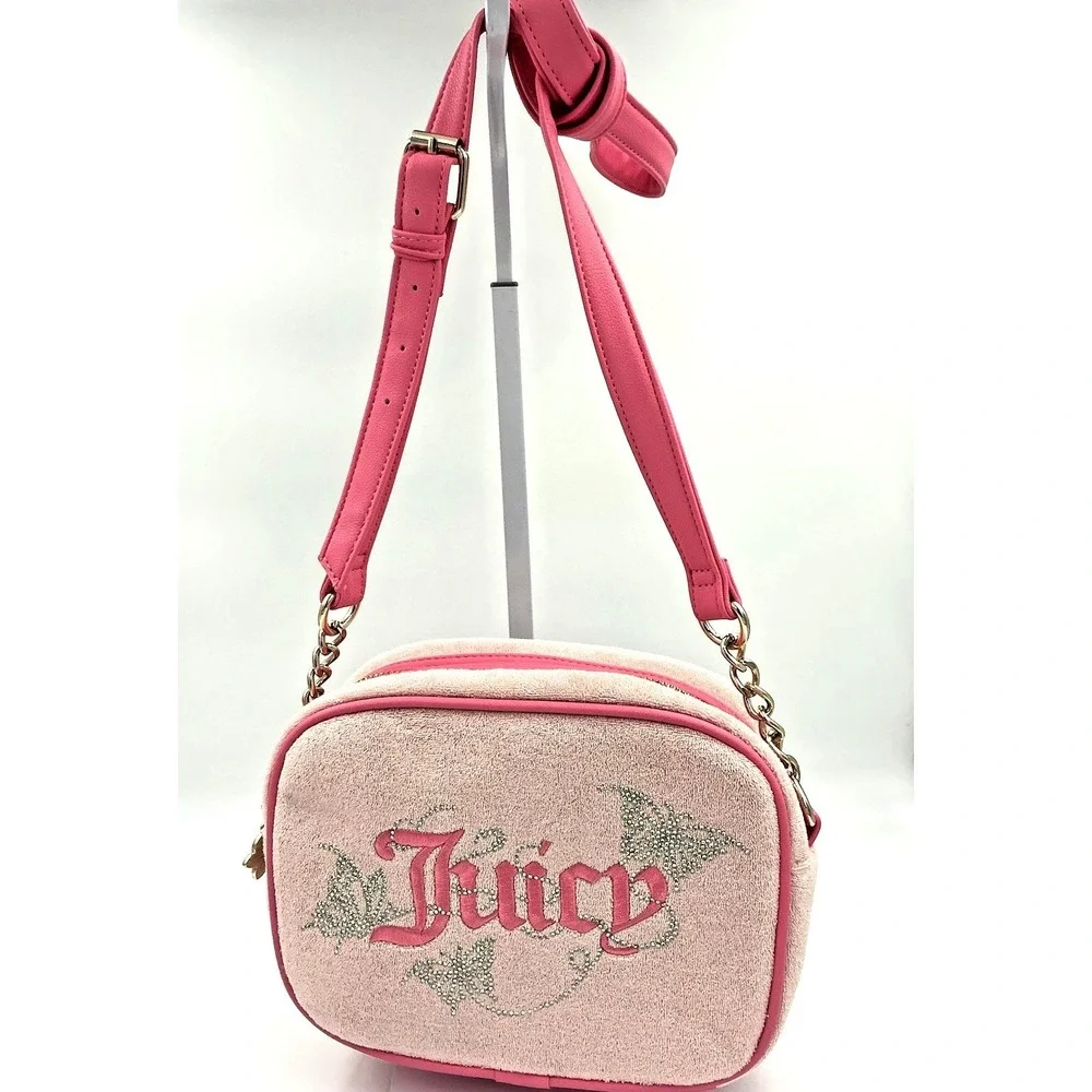 Juicy Couture Wingin It Crossbody Camera Bag Butterfly Design Pink Diamond NWT