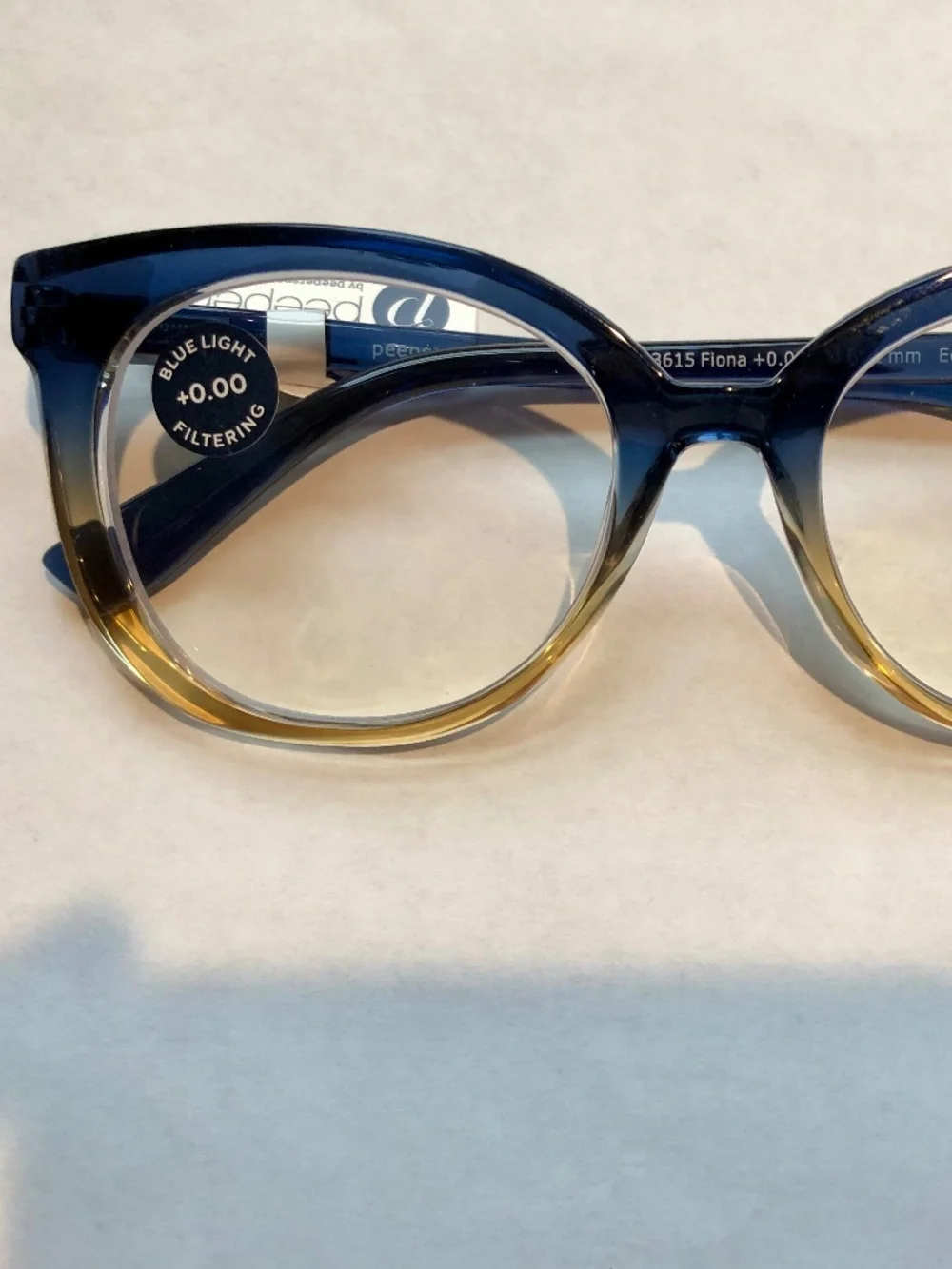 New Fiona Blue Amber Peepers‎ Blue Light Filter Glasses +0.00