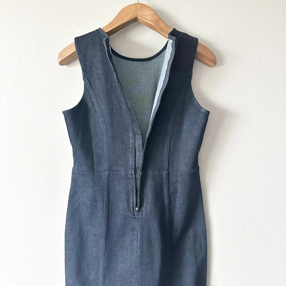 NWT J. Crew Sleeveless Dark Indigo Denim Mini Dress
