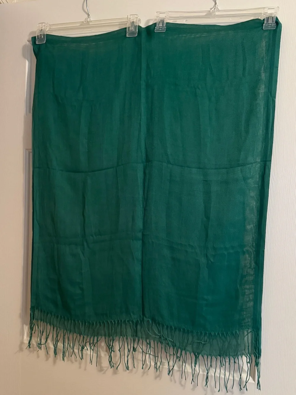 Green Fringe Scarf / Wrap NWOT