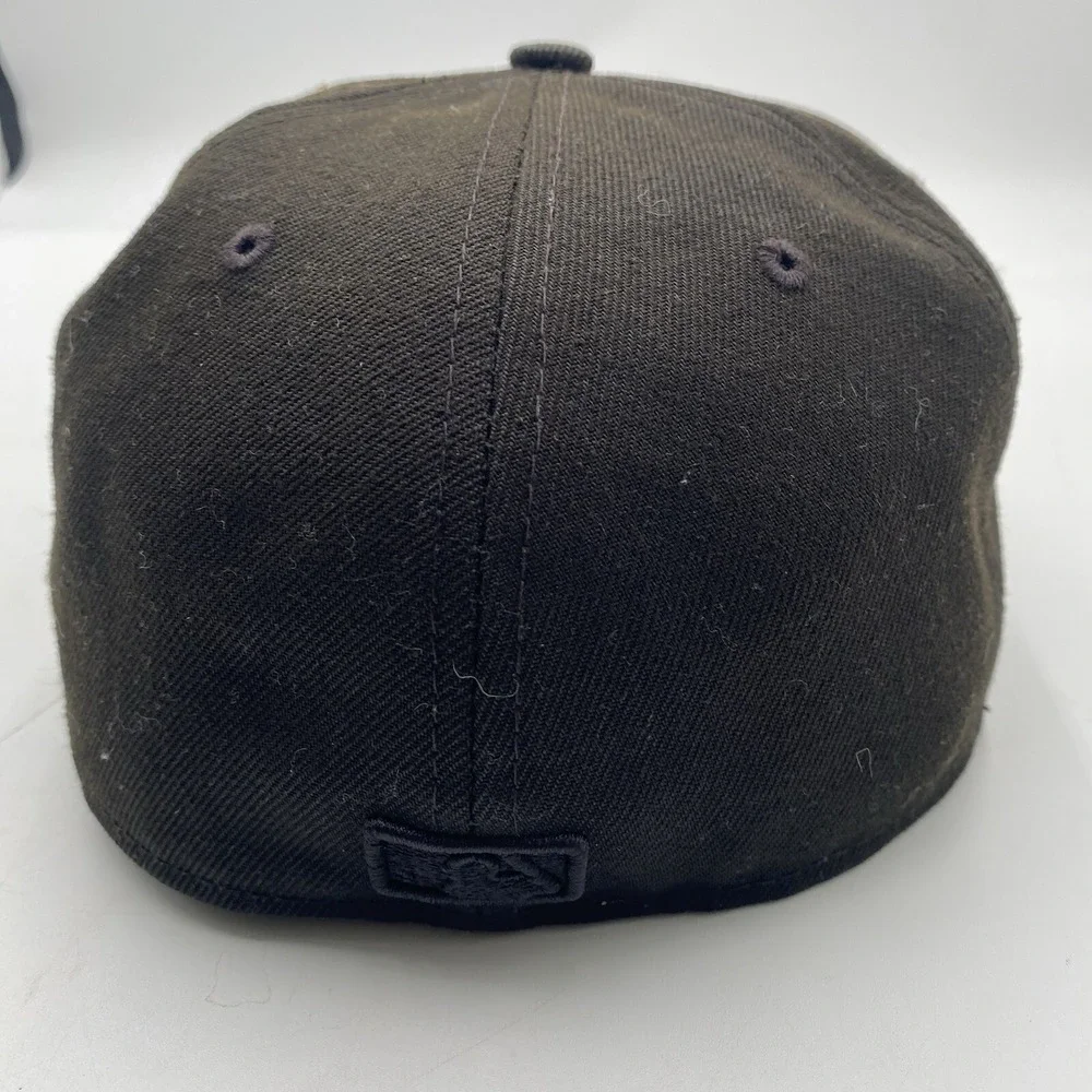 New York‎ Yankees All Black New Era  59fifty Hat blackout Fitted Size 7 1/4
