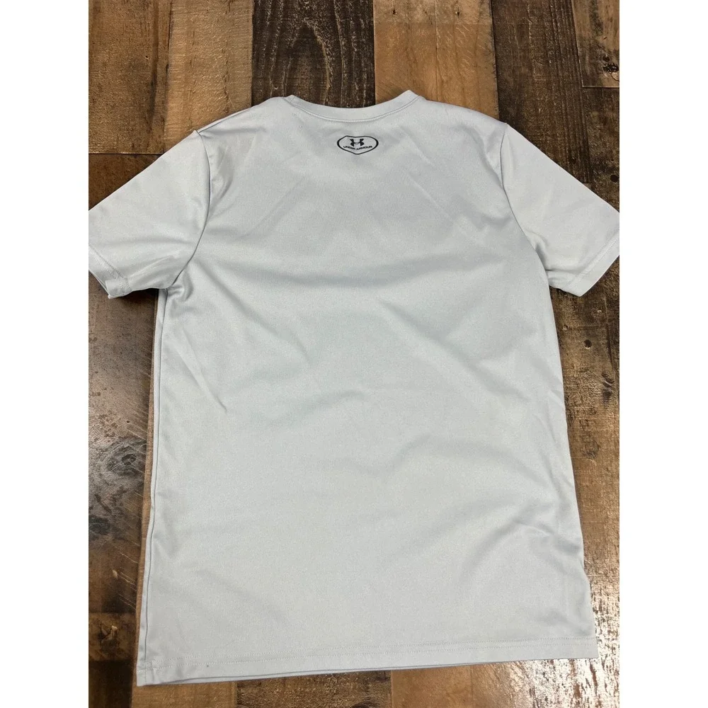 Under Armour Boys HeatGear Loose Fit Short Sleeve Graphic T-Shirt Gray YLG Large