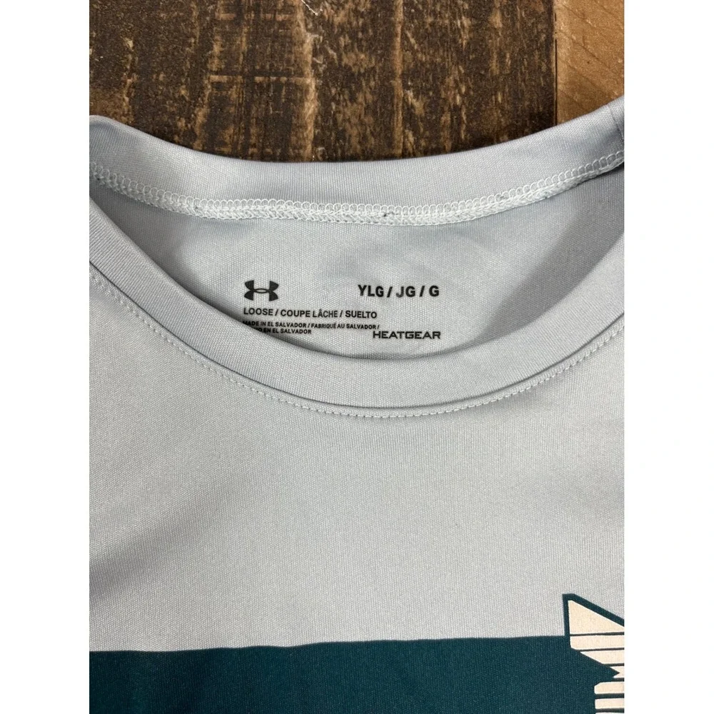 Under Armour Boys HeatGear Loose Fit Short Sleeve Graphic T-Shirt Gray YLG Large