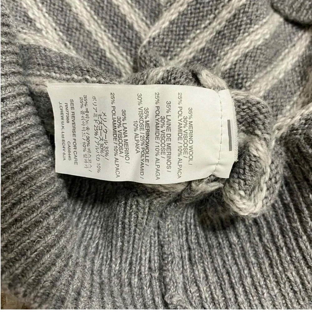 J.Crew Men/Women Striped Preppy Old Money Gray Merino Wool Blend Size M