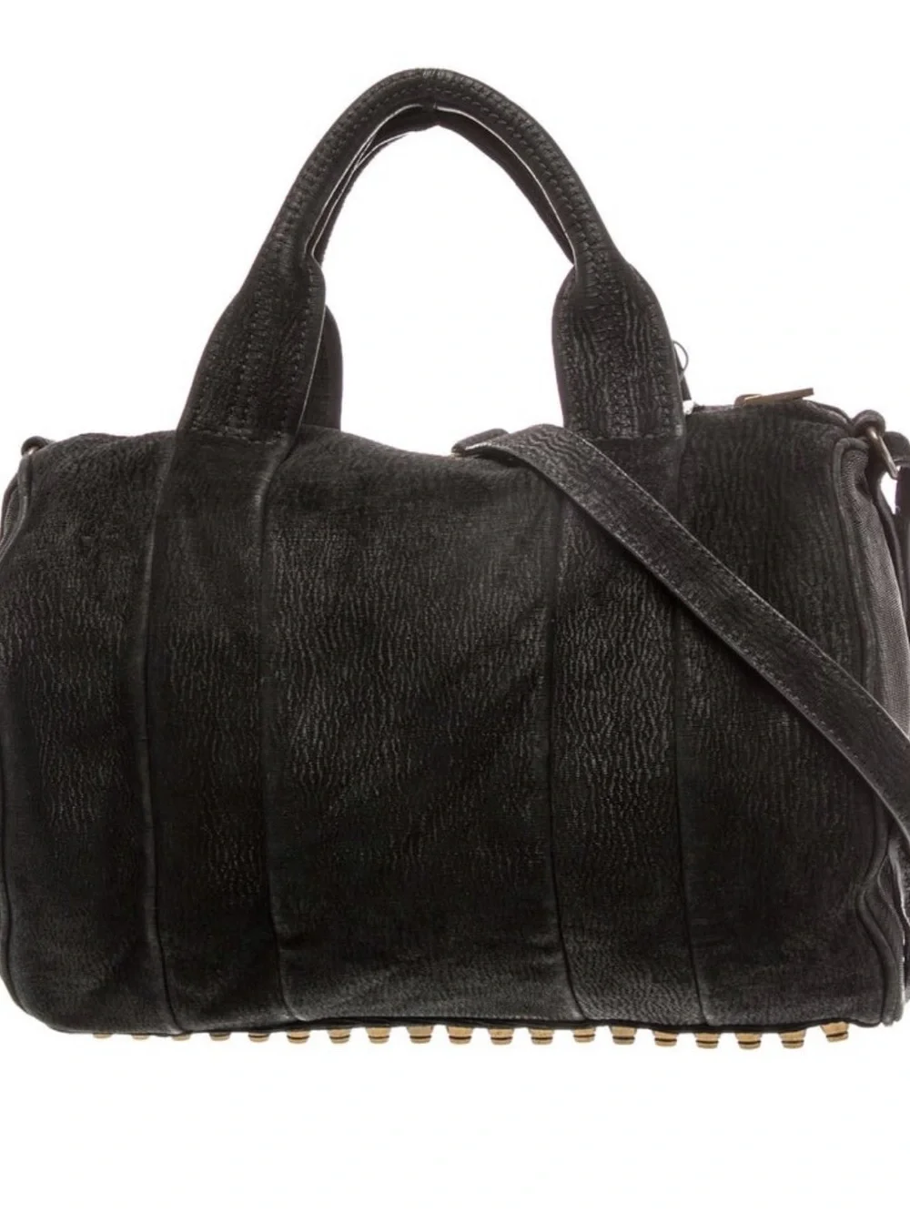 Alexander Wang Black Leather Satchel with Studded Base **missing stud**