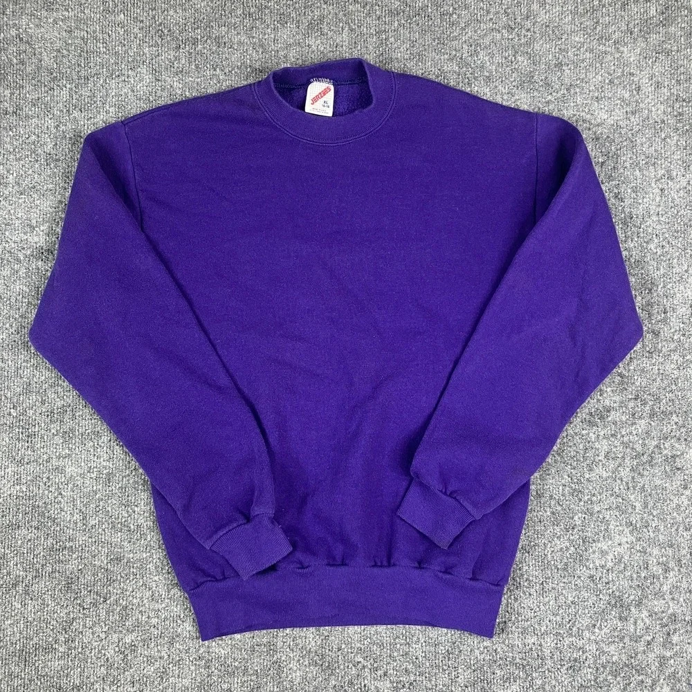 Jerzees Sweatshirt‎ Youth Size XL Purple Crewneck Pullover Fleece Basic