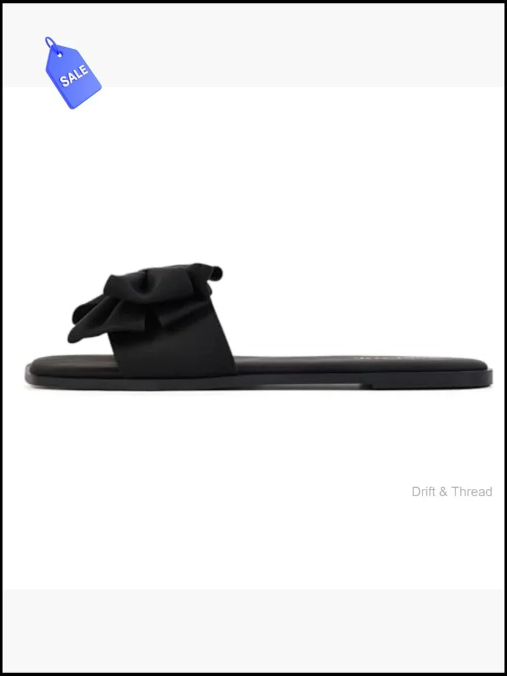 Women's Bow Flat Sandals Square Toe Comfortable Slide Wedding Beach Vacation