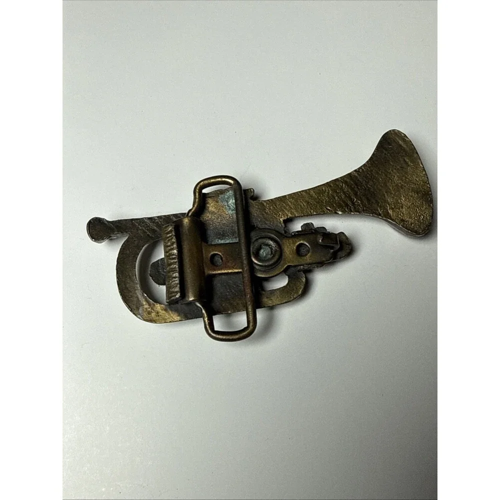 Baron Buckle Solid Brass Trumpet Music Theme Bronze Belt Buckle 6172 Original