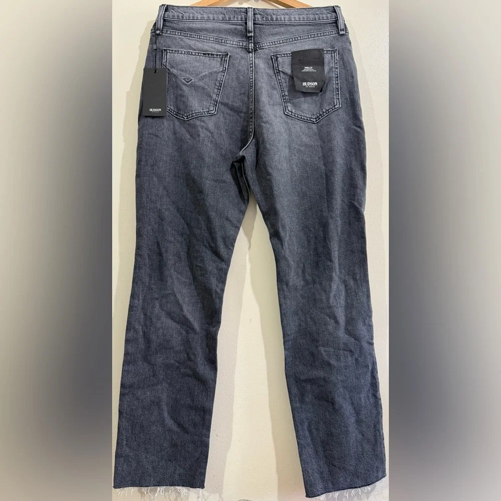 Hudson Jeans Men’s Blackened Gray Straight Ripped Jeans