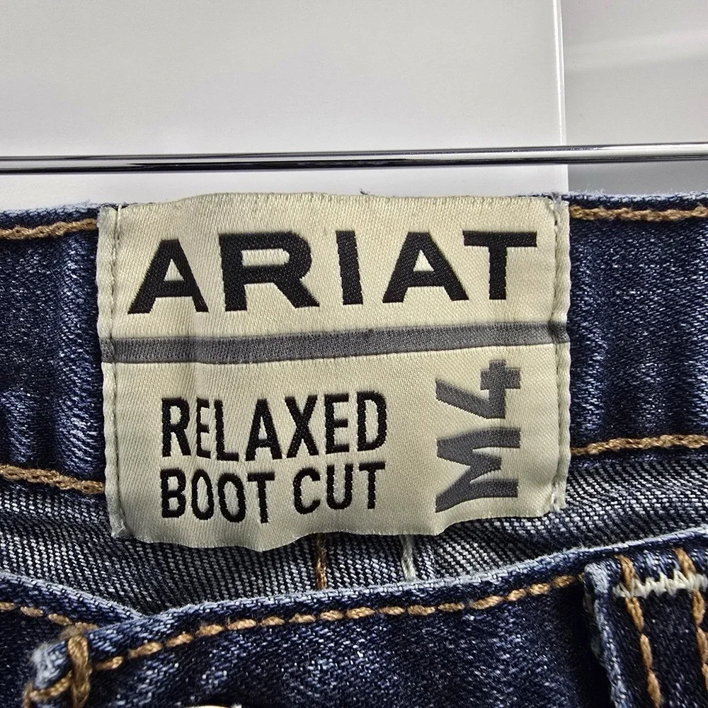 Ariat M4 Relaxed Boot Cut Jeans Mens 32x28 Dark Wash Western Denim