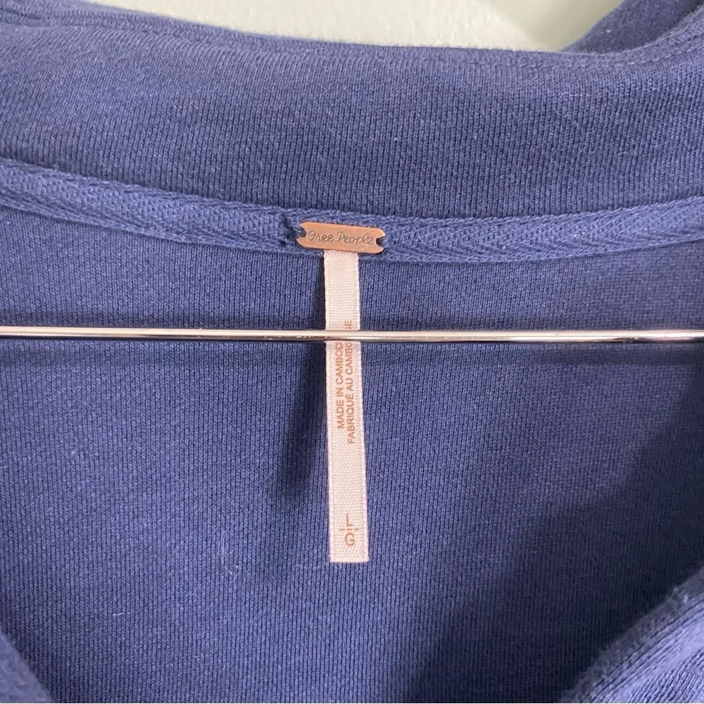 Free People Ruby Jacket Blue‎ Button Up Shacket Sz L