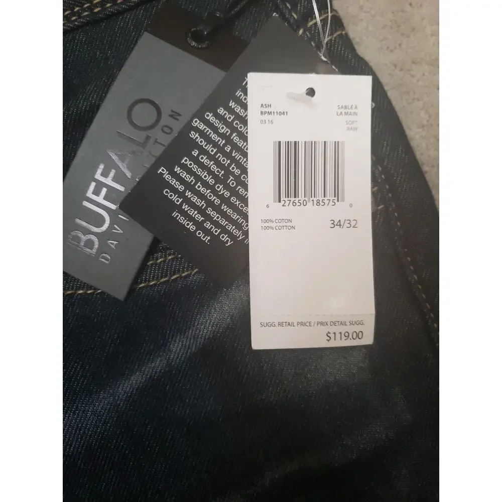 Buffalo by David Bitton Ash skinny Stretch Denim $119 Jeans 34×32