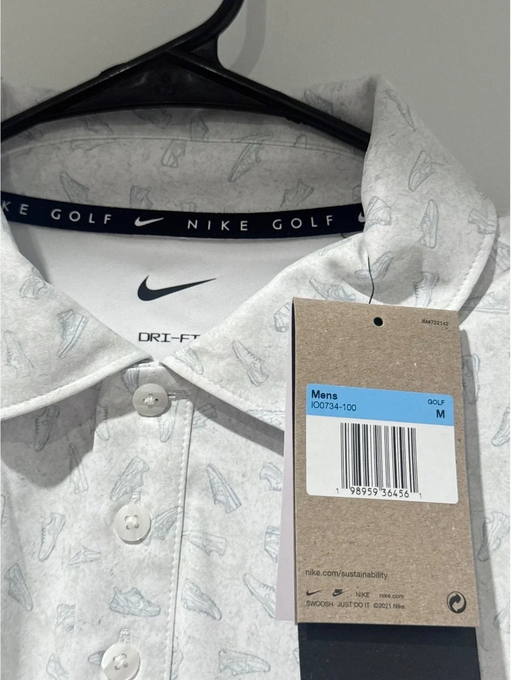 Nike Golf Dri-FIT Golf Shoe Print Polo - NWT - Men’s Medium - Employee Sample