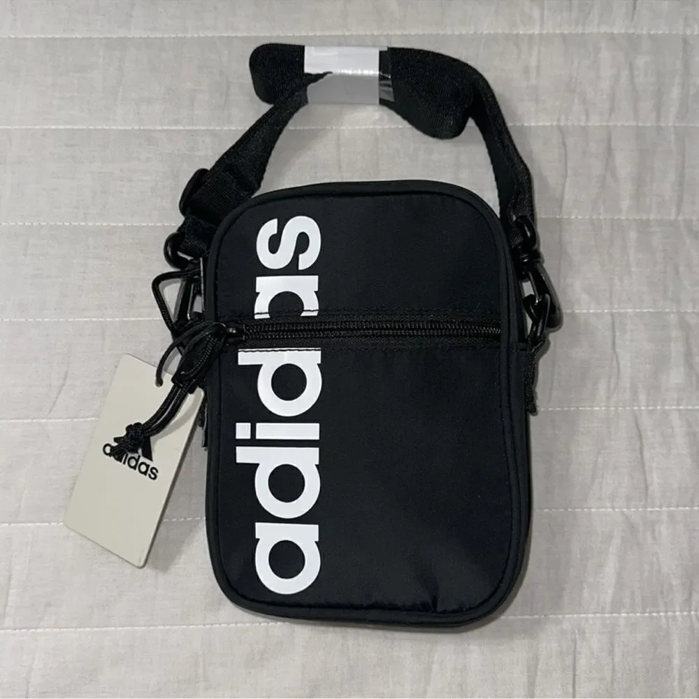 adidas CORE Black White Nylon Festival Unisex Crossbody Bag